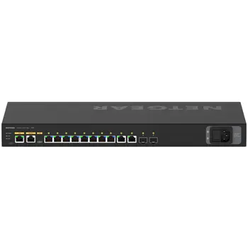 Netgear GSM4212P-100EUS Netgear AV Line M4250-10G2F-PoE+ - Switch - L3 - managed - 10 x 10/100/1000 (8 PoE+) + 2 x Gigabit SFP - Seite-zu-Seite-Luftstrom - an Rack montierbar - PoE+ (125 W), NETGEAR A
