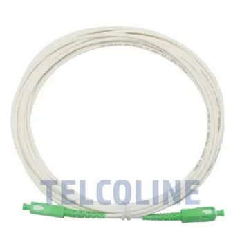 NFO Patch cord, SC APC-SC APC, Singlemode 9 125, G.657B3, Simplex, 3m, LSZH, White, NFO-PCSSM-05080