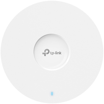 Omada  AX6000 Ceiling Mount Dual-Band Wi-Fi 6 Access Point 1×2.5G RJ45 Port 1148Mbps at  2.4 GHz + 4804 Mbps at 5 GHz 802.3at POE+ and 12V DC (Power Adapter is not included), 4×Internal Antennas,, EAP