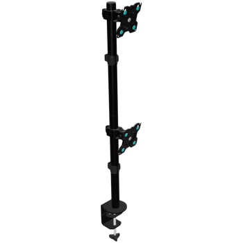 ONKRON Desk Mount for Two Monitors 13 - 34" up to 8 kg, Tilt-Swivel, with Rotation, Black, D208E-B