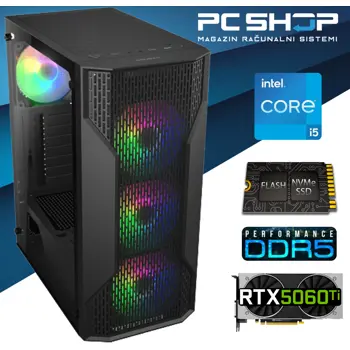 PC Računalo MagazinRS Gamer (Intel i5 14400F 4.7Ghz (Turbo), Nvidia RTX 5060 Ti 8GB, 16GB DDR5 RAM, SSD 1TB NVMe)