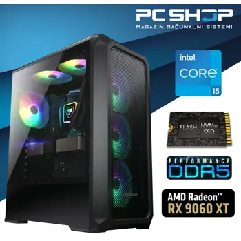 PC Računalo MagazinRS Gamer (Intel i5 14400F 4.7Ghz (Turbo), Radeon RX 9060 XT 16GB, 16GB DDR5 RAM, SSD 1TB NVMe)