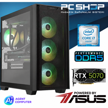 PC Računalo MagazinRS Gamer Powered by Asus (Intel i7 14700K, Asus RTX 5070 12GB GDDR7 , 32GB DDR5 RAM, SSD NVMe 1TB)