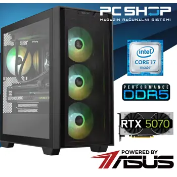 PC Računalo MagazinRS Gamer Powered by Asus (Intel i7 14700K, Asus RTX 5070 12GB GDDR7 , 32GB DDR5 RAM, SSD NVMe 1TB)