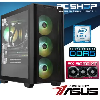 PC Računalo MagazinRS Gamer Powered by Asus (Intel i7 14700K, ASUS PRIME Radeon RX 9070 XT 16GB OC , 32GB DDR5 RAM, SSD NVMe 1TB)