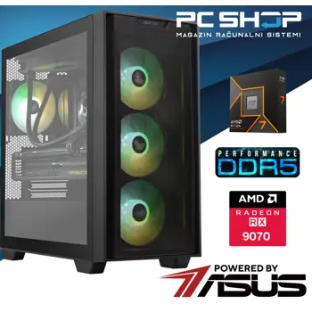 PC Računalo MagazinRS Gamer Powered by Asus (Ryzen 7 9700X, ASUS Prime Radeon RX 9070 OC Edition 16GB GDDR6 , 32GB DDR5 RAM, SSD NVMe 1TB)