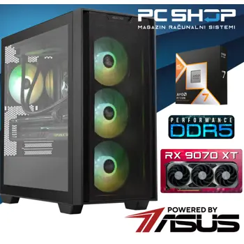 PC Računalo MagazinRS Gamer Powered by Asus (Ryzen 7 9800X3D, ASUS PRIME Radeon RX 9070 XT 16GB OC, 32GB DDR5 RAM, SSD NVMe 1TB)