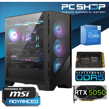 PC Računalo MagazinRS Gamer Powered by MSI (Intel i5 14400F, MSI RTX 5050 VENTUS 2X 8GB GDDR6, 16GB DDR4 RAM, SSD NVMe 1TB)