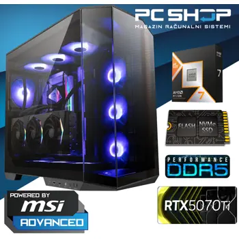 PC Računalo MagazinRS Gamer Powered by MSI (Ryzen 7 9800X3D, MSI RTX 5070TI SHADOW 3X 16GB GDDR7, 32GB DDR5 RAM, SSD NVMe 2TB)