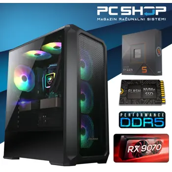 PC Računalo MagazinRS Gamer (Ryzen 5 7500X3D 4.5GHz (Boost), AMD Radeon RX 9070 16GB, 32GB DDR5 RAM, SSD NVMe 1TB)
