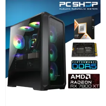 PC Računalo MagazinRS Gamer (Ryzen 7 9800X3D, AMD RX 7800 XT 16GB, 32GB DDR5 RAM, SSD NVMe 1TB)