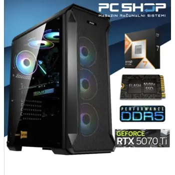 PC Računalo MagazinRS Gamer (Ryzen 7 9800X3D, Nvidia RTX 5070 Ti 16GB, 32GB DDR5 RAM, SSD NVMe 1TB)