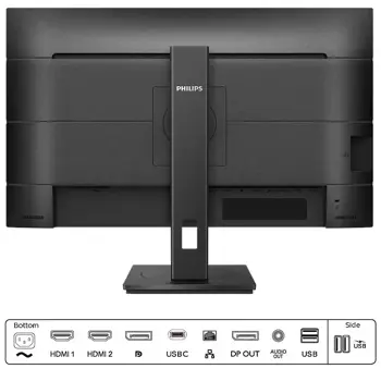 Philips 27" 276B1/00 QHD IPS, Pivot, 75Hz, 4ms, 350 cd/m2, 2×HDMI/DP, 4×USB3.2, USB-C 90W, RJ-45, HDCP, zvučnici, crni, 52734