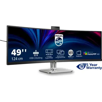 Philips 49" 49B2U6900CH/00 DUAL QHD (5120x1440) VA CURVED 32:9, HRD400, 75 Hz , 4ms, 450cd/m2, HDMI/DP/USB/USB-C/LAN, WEB-cam, PD 140W, zvučnici, crni, 68907