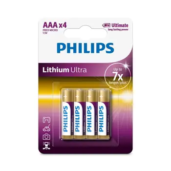 Philips Lithium ultra baterije AAA, 4 komada, FR03LB4A/00