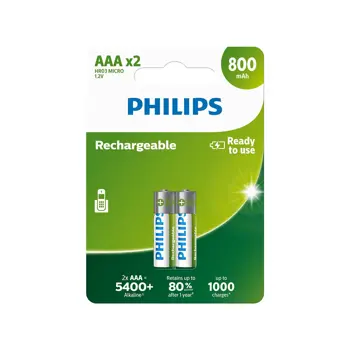 Philips punjive bazterije AAA,2 komada, 800 mAh, R03B2A80/10