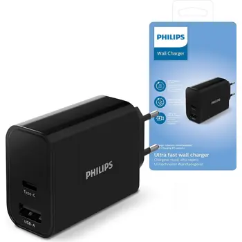 Philips zidni punjač s ulazima 1xUSB-C i xUSB-1A, LP2621/12