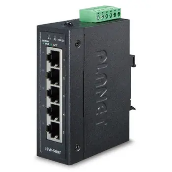 Planet Compact Industrial 5-Port 10 100TX Ethernet Switch, PLT-ISW-500T-E