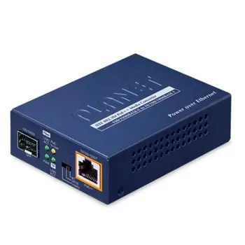 Planet Industrial 1-Port 100 1000X SFP to 1-Port GbE 802.3bt PoE Media Converter, PLT-GUP-805A-60W