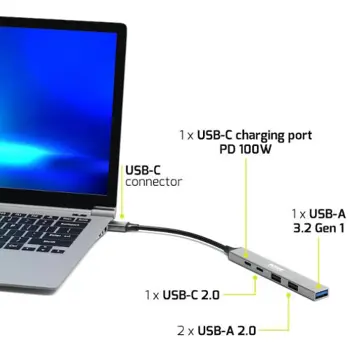 Port HUB USB 5 PORTS 3A+1C+PD 100W-for BtoC, 900163