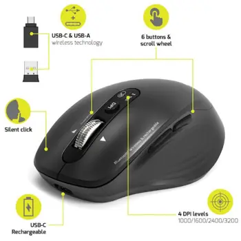 Port miš BUSINESS BT+WL, punjivi, crni, 910202