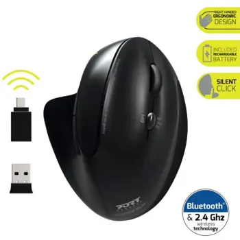Port miš ergonomski WL/BT, punjivi, vertikalni, 900706-BT