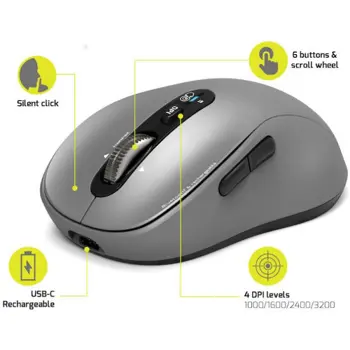 Port miš EXPERT Bluetooth &amp; MAC, punjivi, sivi, 910201