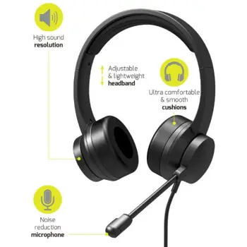 Port slušalice COMFORT USB-A/C+mikrofon, crne, 901605