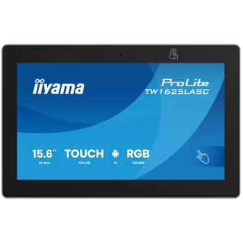 ProLite TW1625LASC-B3PNR 15.6 PCAP 10pt touch, IPS, 1920x1280, 450 cd/m2, 1000:1, 20 ms, USB x3, RJ45, 178/178, 89/89, PoE, NFC/RFID reader, RGB LED bar, Android 14, TW1625LASC-B3PNR