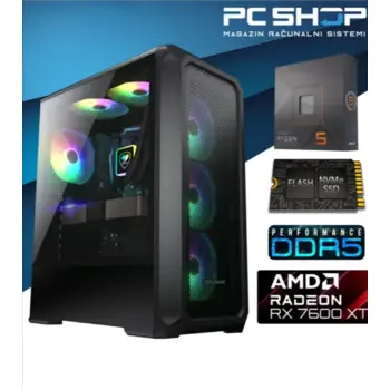 Računalo MagazinRS (AMD Ryzen 5 7600 5.1GHz (Boost), Radeon RX 7600 XT, 16GB DDR5 RAM, SSD 1TB NVMe)