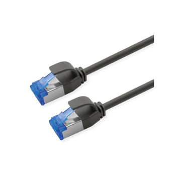 Roline  S/FTP (PiMF) Data Center mrežni kabel, Cat.6A (Class EA), slim, LSOH, tangle free, 1.0m, crni, 21.15.4351