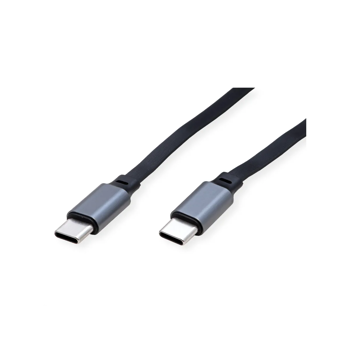 Roline USB 2.0 kabel, C-C, M/M, 60W, izvlačivi, crni, 1.2m, 11.02.8420