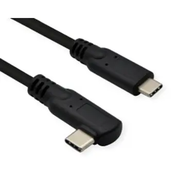 Roline USB3.2 Gen 2x2 kabel TIP C-C M/M, 1×90°. Emark, 100W, 1.0m, crni, 11.02.9075