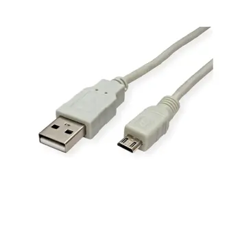 Roline VALUE USB2.0 kabel TIP A (Micro) na USB B (M,M), 3.0m, bež