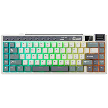 ROYAL KLUDGE RK M70 Cyan Purple Gaming Keyboard Beige switch, RK-M70-CYANPRP-BEGSW-US