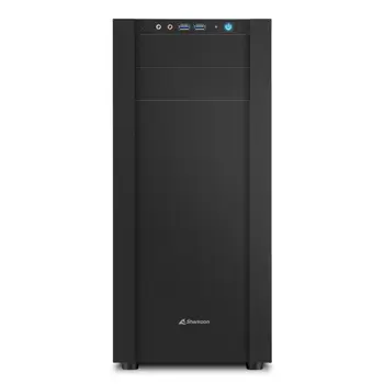 Sharkoon S25-W Midi Tower ATX kućište, prozirna bočna stranica, bez napajanja, plavi LED, crno, 35681
