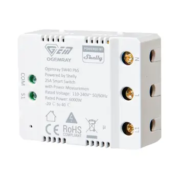 SHELLY Ogemray 25A Smart Relay, FG3800238070885