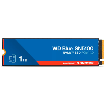 SSD WD Blue SN5100 1TB M.2 2280 PCIe Gen4 x4 NVMe QLC 3D, Read/Write: 7100/6700 MBps, IOPS 1000K/1300K, TBW: 600, WDS100T5B0E-00CPE0