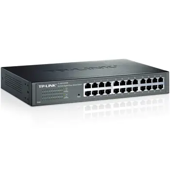 Switch TP-LINK 24-Port Gigabit Easy Smart Switch, 24 10/100/1000Mbps RJ45 ports,  MTU/Port/Tag-based VLAN, QoS, IGMP Snooping, TL-SG1024DE-AS