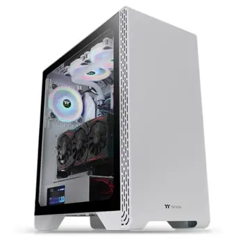 Thermaltake S300 Tempered Glass Snow Edition Mid-Tower Chassis, TTE-CA-1P5-00M6WN-00