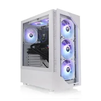 Thermaltake View 200 TG ARGB Snow Mid Tower Chassis, TTE-CA-1X3-00M6WN-00