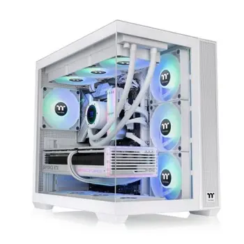 Thermaltake View 380 TG ARGB Snow Mid Tower Chassis, TTE-CA-1Z2-00M6WN-00