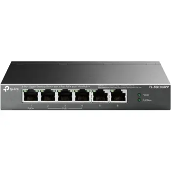 TP-Link 6-Port Gigabit Desktop Switch with 3-Port PoE and 1-Port PoE, TPL-TL-SG1006PP