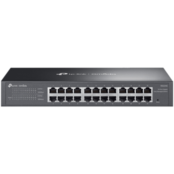 TP-Link ES224G Omada 24-Port Gigabit Easy Managed Switch,24x Gigabit RJ45 Ports, 1U 13-inch Rack-mountable Steel Case,Centralized Management by Omada SDN Controller,Flow Control,Loopback Detection,Por