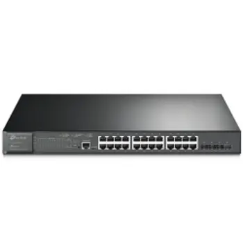 TP-Link Omada JetStream 28-port Gigabit L2+ Smart PoE+ preklopnik (Switch), 24×G-LAN, 4×10G SFP+, RJ45/microUSB console, 19" rack-mount (384W), SG3428XMP-LS