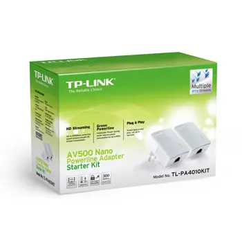 TP-Link PA4010 KIT, 500Mbps powerline starter kit, TL-PA4010KIT