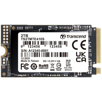 Transcend 2TB, M.2 2242, PCIe Gen4x4, NVMe, 3D TLC, DRAM-less, TS2TMTE410S