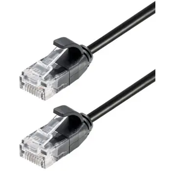 Transmedia CAT6a Thin U UTP Patch Cable 0,5m black, TRN-TI57-0,5L
