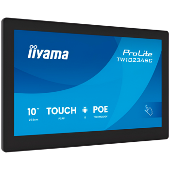 TW1023ASC-B3P 10,1" Panel-PC with Android 13+GMS, SOC uad-core RK3568 4GB, Storage 32GB, PCAP 10-Points Touch, 280x800, IPS panel, Speakers, POE, WIFI, BT5.2, SD Slot, HDMI-out, TW1023ASC-B3P