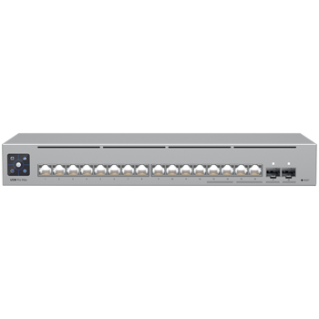 Ubiquiti 16-port, Layer 3 Etherlighting switch 2.5 GbE and versatile mounting options, 4x 2.5 GbE RJ45 ports, 12x GbE RJ45 ports, 2x 10G SFP+ ports, USW-PRO-MAX-16-EU